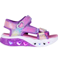 Skechers Blinkesko*Sandaler m. Lys - Flutter Hearts - Lavender/Multi