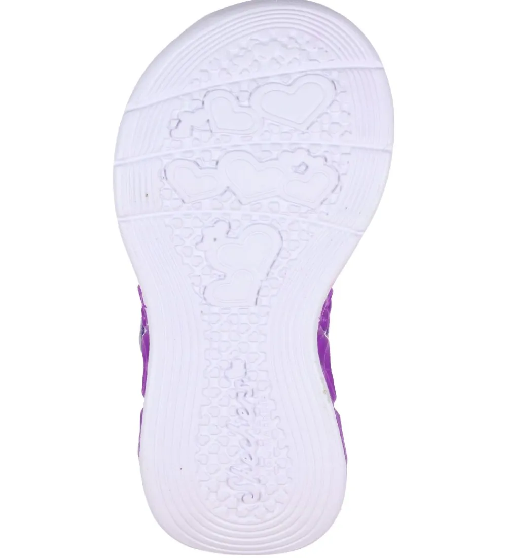 Skechers Blinkesko*Sandaler m. Lys - Flutter Hearts - Lavender/Multi