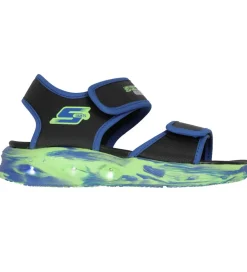 Sandaler|Blinkesko-Skechers Sandaler m. Lys - Lights Sola - Sort/Blå