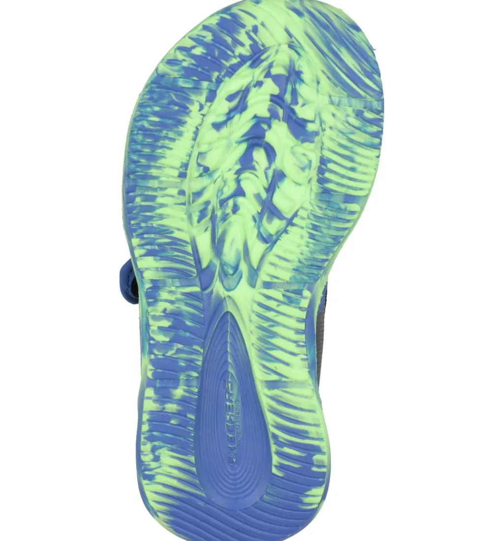 Sandaler|Blinkesko-Skechers Sandaler m. Lys - Lights Sola - Sort/Blå