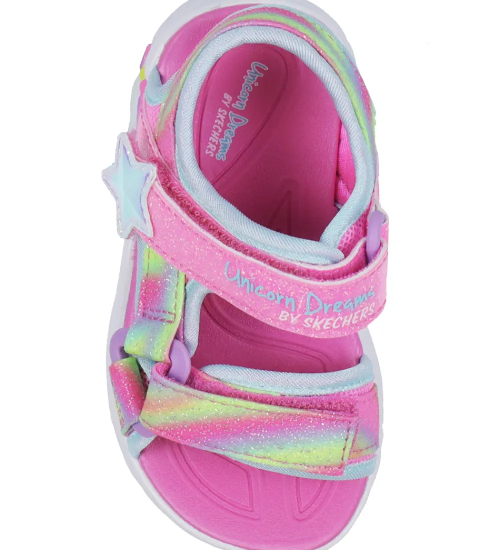Skechers Blinkesko*Sandaler m. Lys - Dreamy Unicorns - Pink/Multi