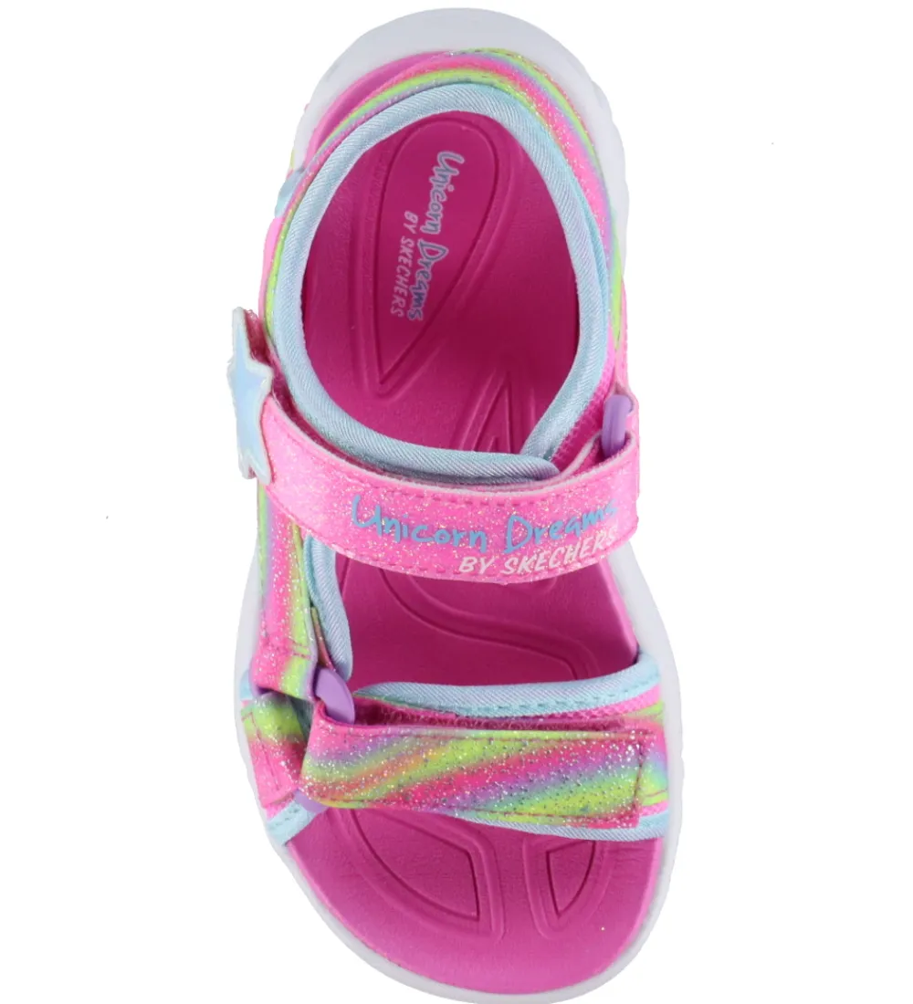 Skechers Blinkesko*Sandaler m. Lys - Unicorn Dreams - Pink/Multi