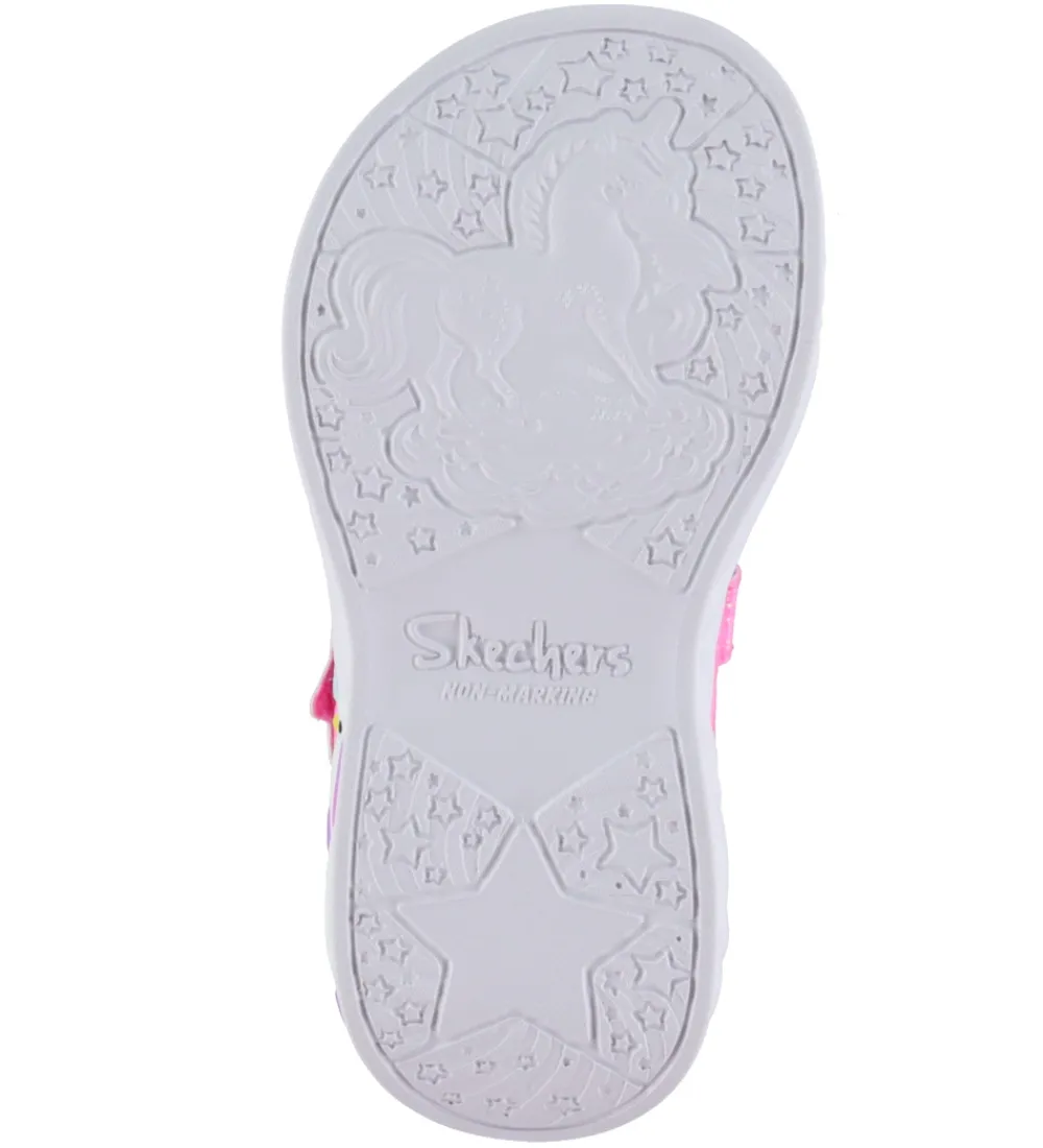 Skechers Blinkesko*Sandaler m. Lys - Unicorn Dreams - Pink/Multi
