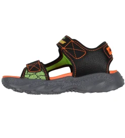 Skechers Blinkesko*Sandaler m. Lys - Creature Splash - Black/Orange
