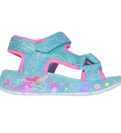 Sandaler|Blinkesko-Skechers Sandaler m. Lys - Mermaid Dreams - Blue/Multi