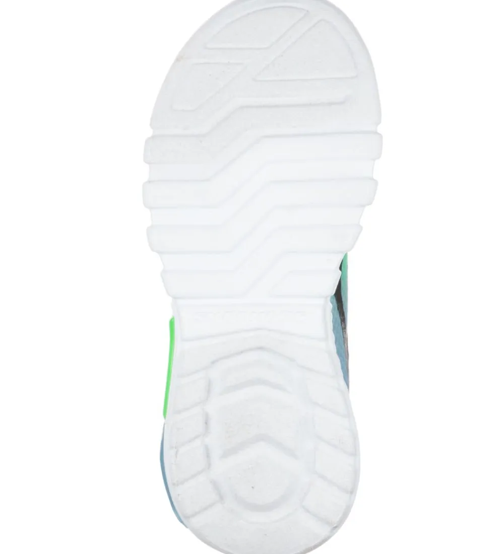 Skechers Blinkesko*Sko m. Lys - Dezlo - Sort/Blå/Lime