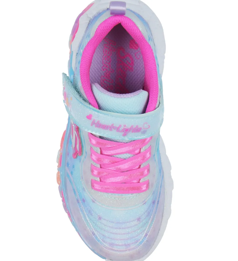 Blinkesko-Skechers Sko m. Lys - Eternal Heart Lights - Blå/Multi