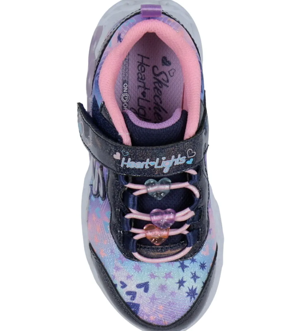 Skechers Blinkesko*Sko m. Lys - Heart Jewels - Navy/Multi