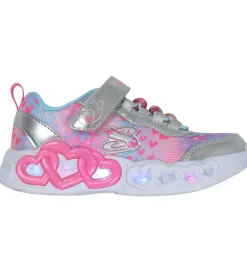 Blinkesko-Skechers Sko m. Lys - Heart Jewels - Silver/Multi