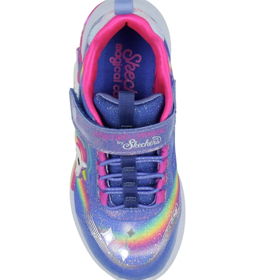 Skechers Blinkesko*Sko m. Lys - Unicorn Chaser - Blue/Multi