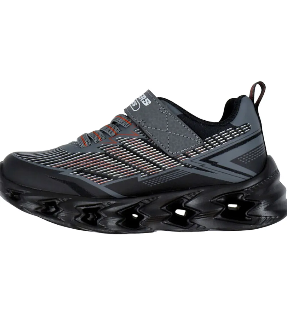 Skechers Blinkesko*Sko m. Lys - Vortex 2.0 - Black/Charcoal
