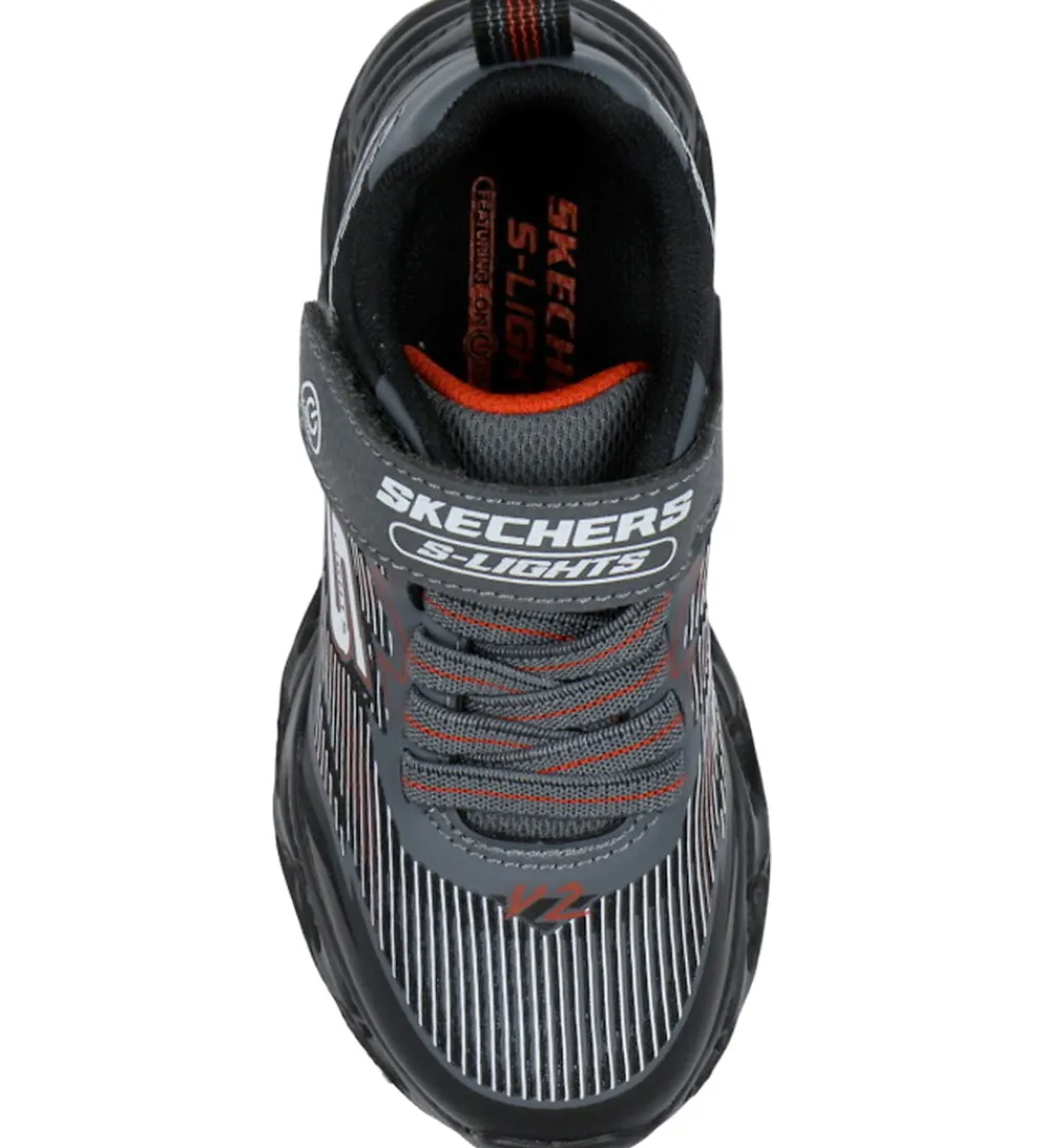Skechers Blinkesko*Sko m. Lys - Vortex 2.0 - Black/Charcoal