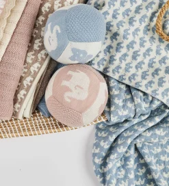 Smallstuff Tæpper|Børneværelset*Babytæppe - Uld - 80x100 cm - Elephants - Blå