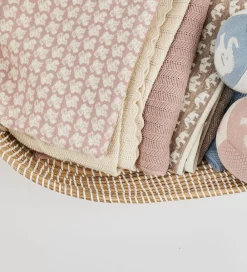Tæpper|Børneværelset-Smallstuff Babytæppe - Uld - 80x100 cm - Rabbits - Powder