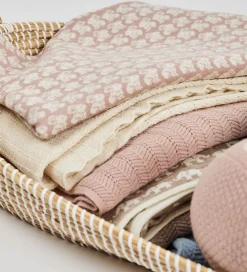 Tæpper|Børneværelset-Smallstuff Babytæppe - Uld - 80x100 cm - Rabbits - Powder