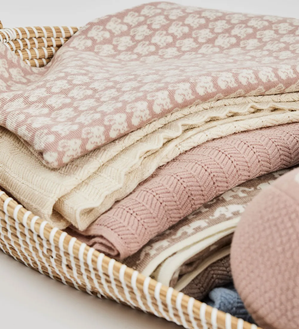 Tæpper|Børneværelset-Smallstuff Babytæppe - Uld - 80x100 cm - Rabbits - Powder