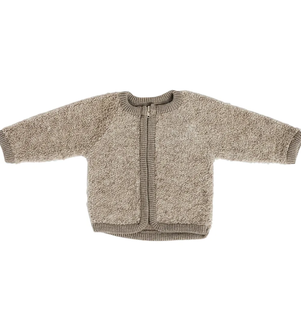 Cardigans|Uld-Smallstuff Cardigan m. Lynlås - Uld - Natur Melange