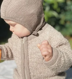 Cardigans|Uld-Smallstuff Cardigan m. Lynlås - Uld - Natur Melange