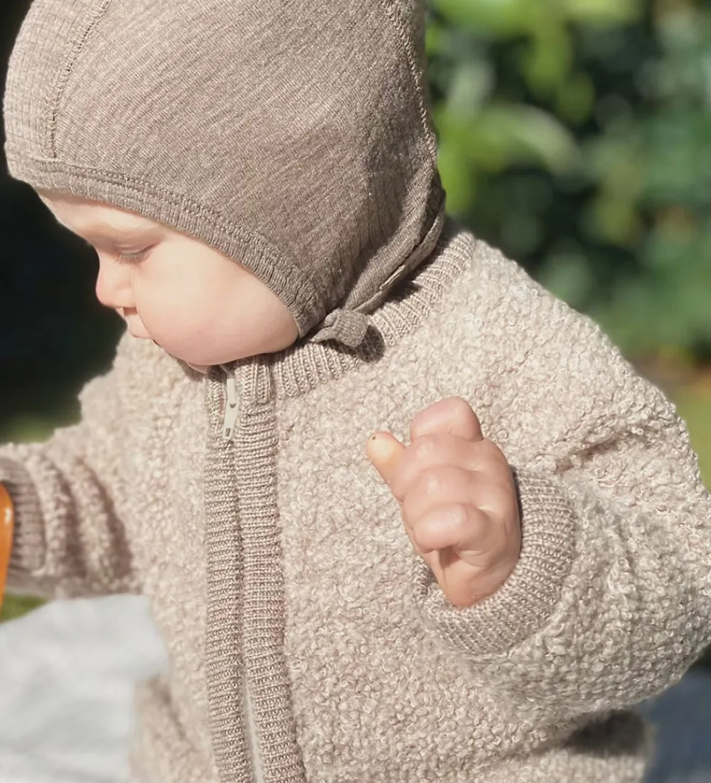 Cardigans|Uld-Smallstuff Cardigan m. Lynlås - Uld - Natur Melange