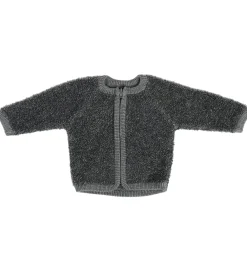 Cardigans|Uld-Smallstuff Cardigan m Lynlås - Uld - Grey Melange