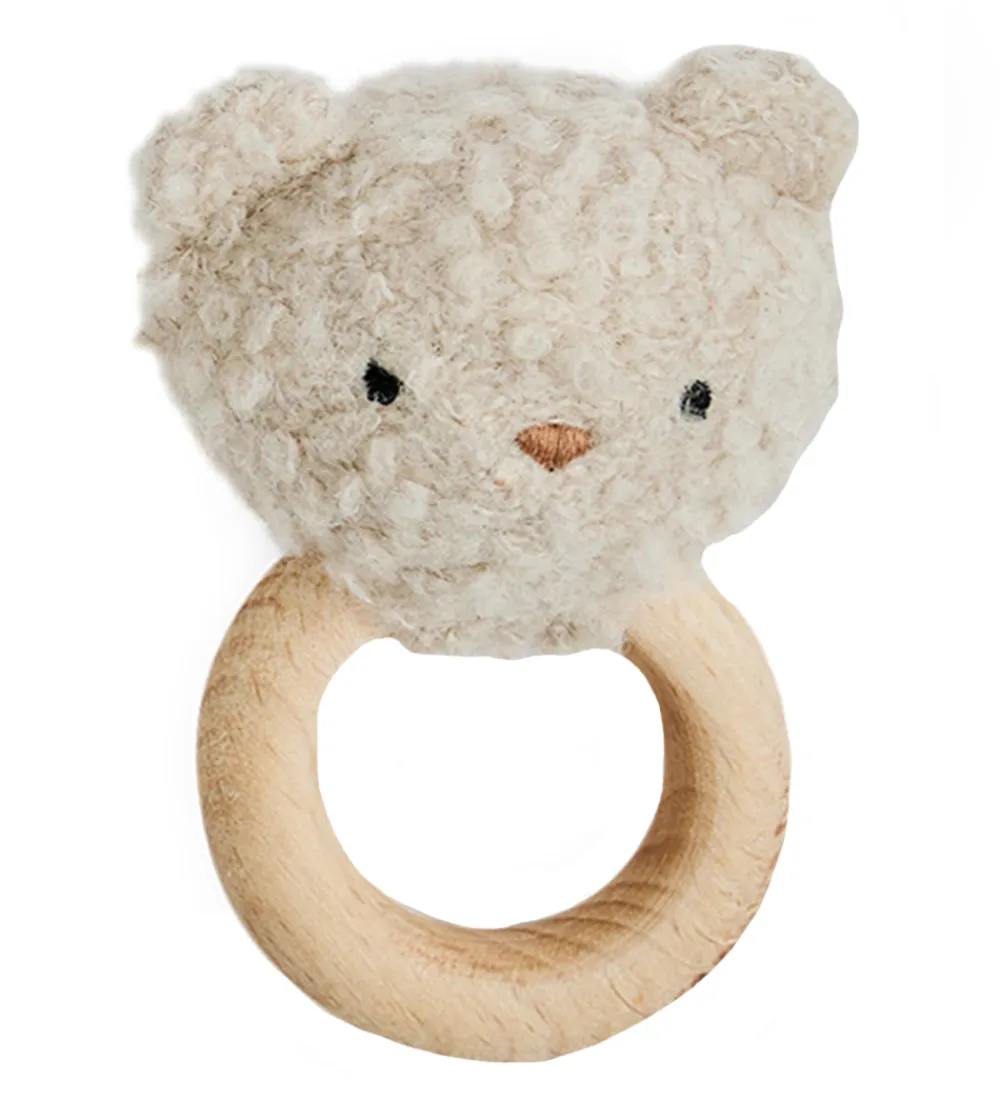 Gribelegetøj-Smallstuff Rangle - Bear - Uld - Nature