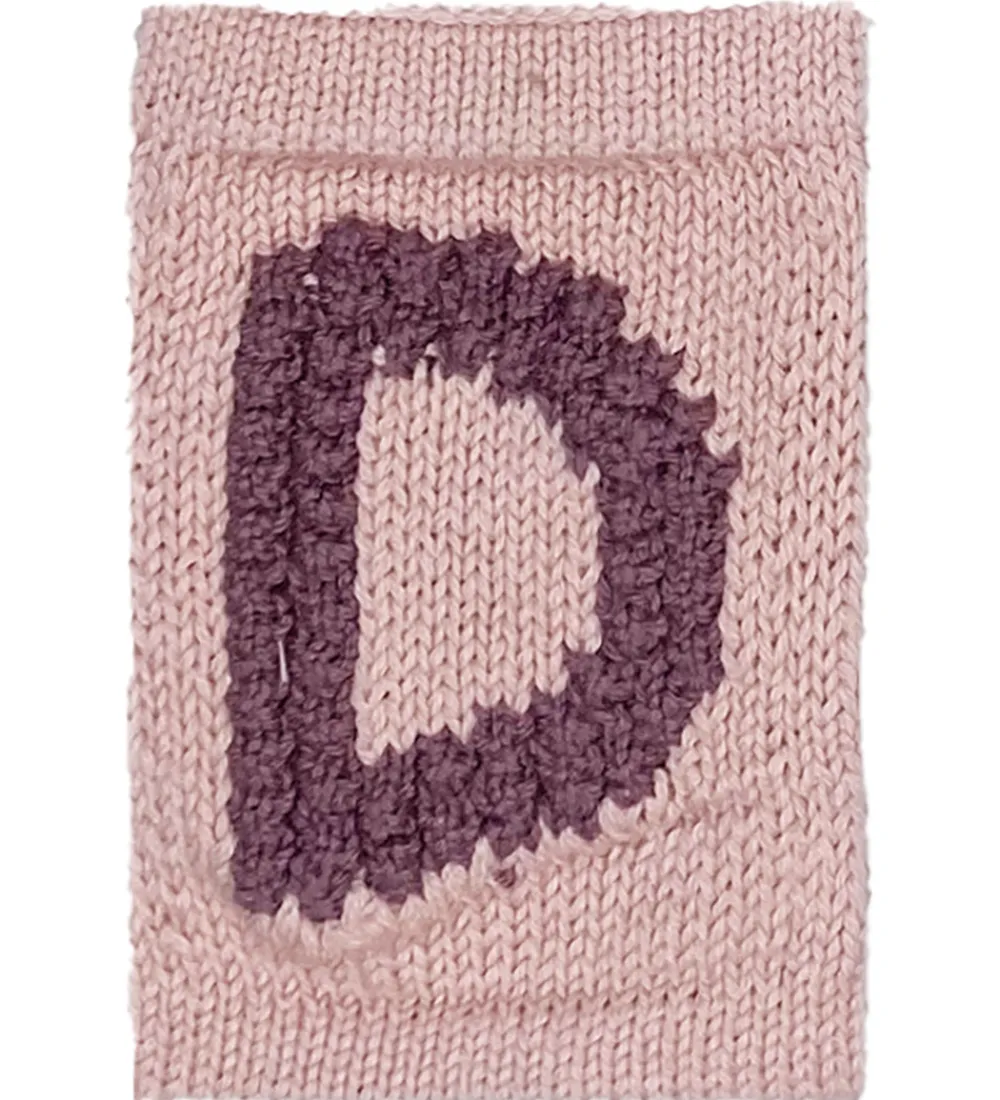 Flagranker-Smallstuff Strikket Bogstav - D - Rosa Alfabet