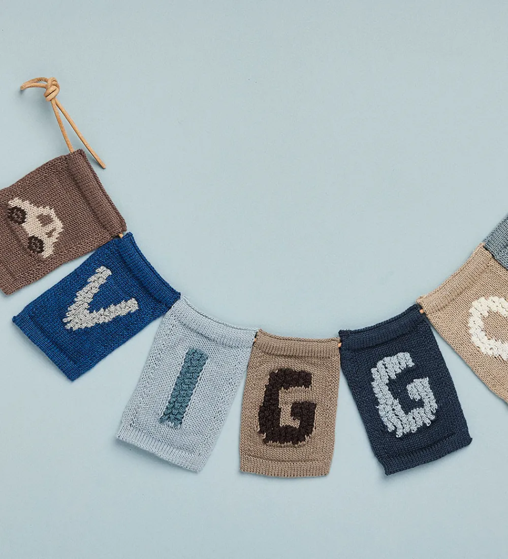 Smallstuff Flagranker*Strikket Flag - Bil - Natur Motiv