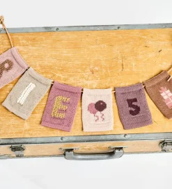Smallstuff Flagranker|Dekoration*Strikket Flag - 5 - Rosa Tal