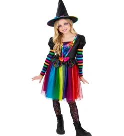 Udklædningstøj|Halloween-Smiffys Udklædning - Rainbow Witch - Multifarvet