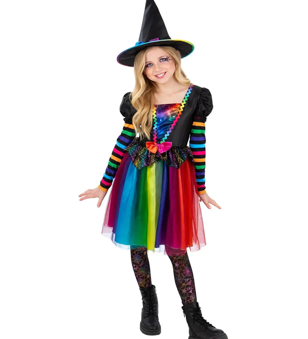 Udklædningstøj|Halloween-Smiffys Udklædning - Rainbow Witch - Multifarvet
