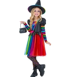 Udklædningstøj|Halloween-Smiffys Udklædning - Rainbow Witch - Multifarvet