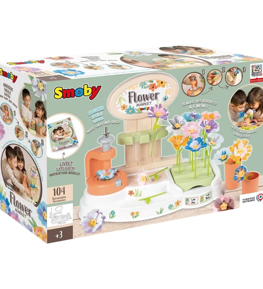 Kreativ Leg|Kreasæt-Smoby Kreasæt - Blomstermarked - 104 Dele