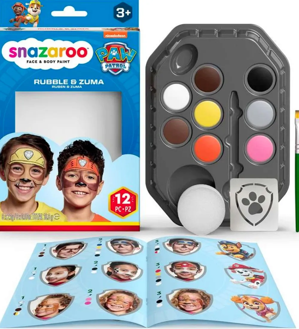 Snazaroo Sminke*Ansigtsmaling - 8 Farver - Paw Patrol Rubble & Zuma