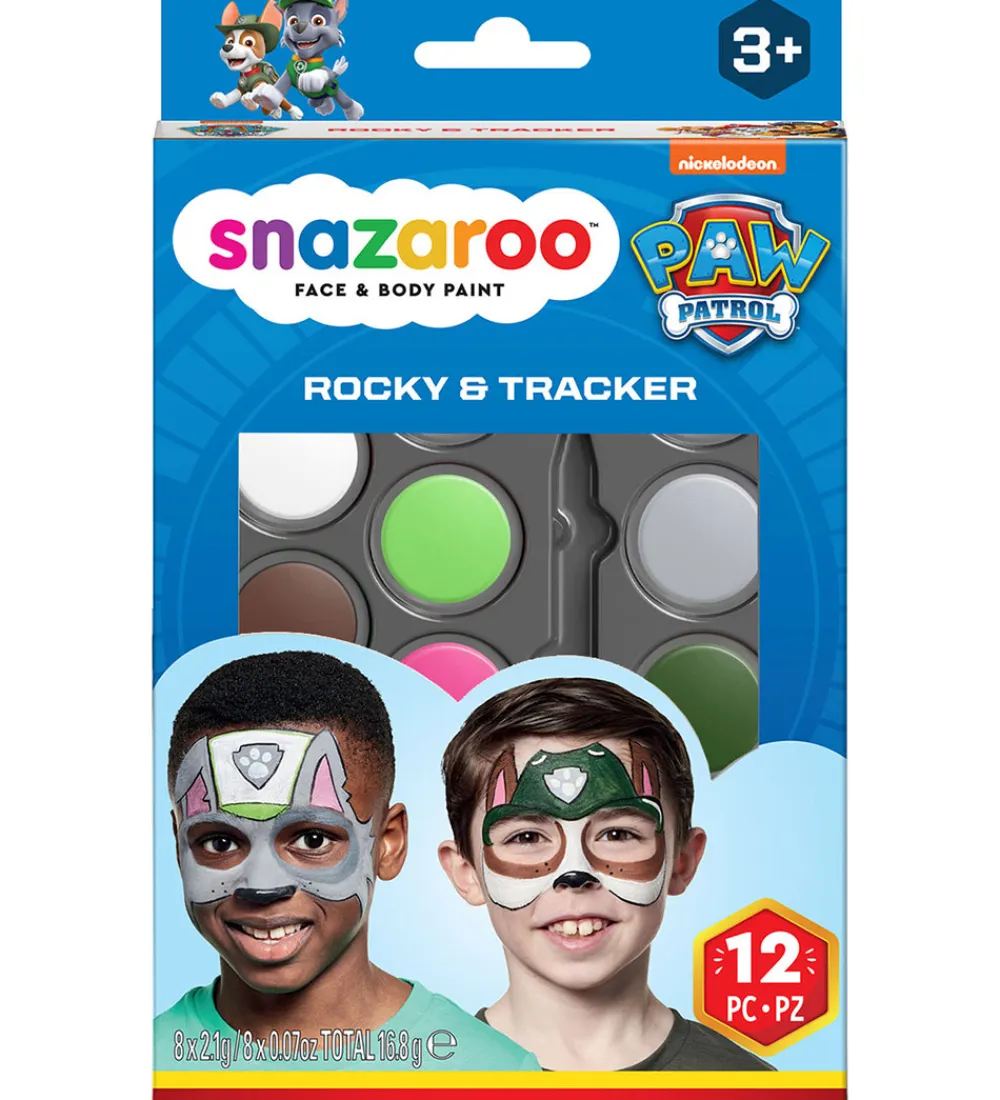 Rolleleg|Sminke-Snazaroo Ansigtsmaling - 12 Dele - Paw Patrol Rocky & Tracker