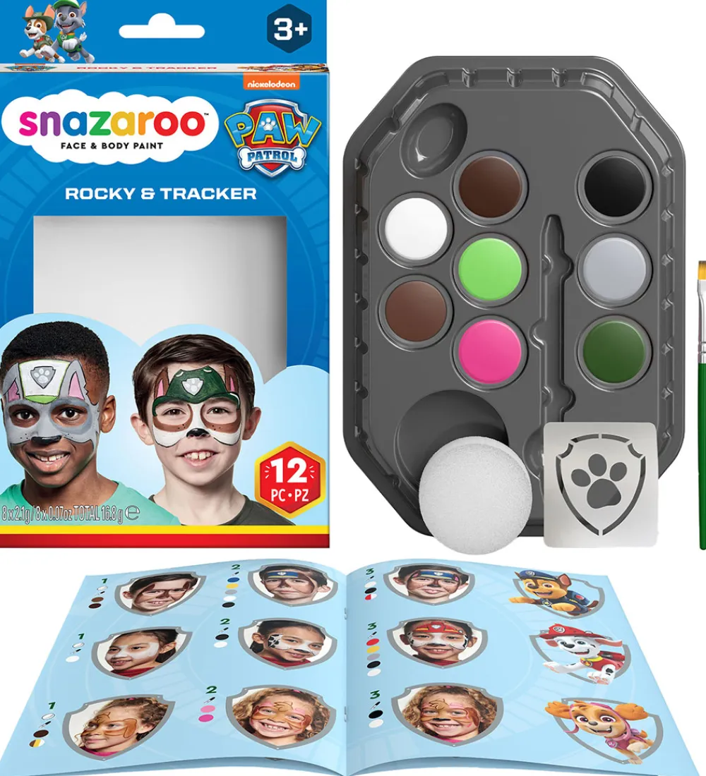 Rolleleg|Sminke-Snazaroo Ansigtsmaling - 12 Dele - Paw Patrol Rocky & Tracker