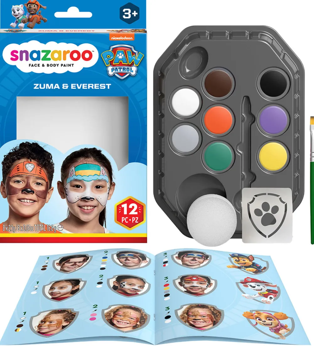 Rolleleg|Sminke-Snazaroo Ansigtsmaling - 12 Dele - Paw Patrol Zuma & Everest