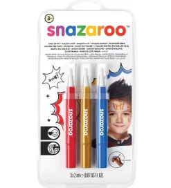 Snazaroo Sminke*Ansigtsmaling - Penselmaling - 3 stk. - Rød/Guld/Blå