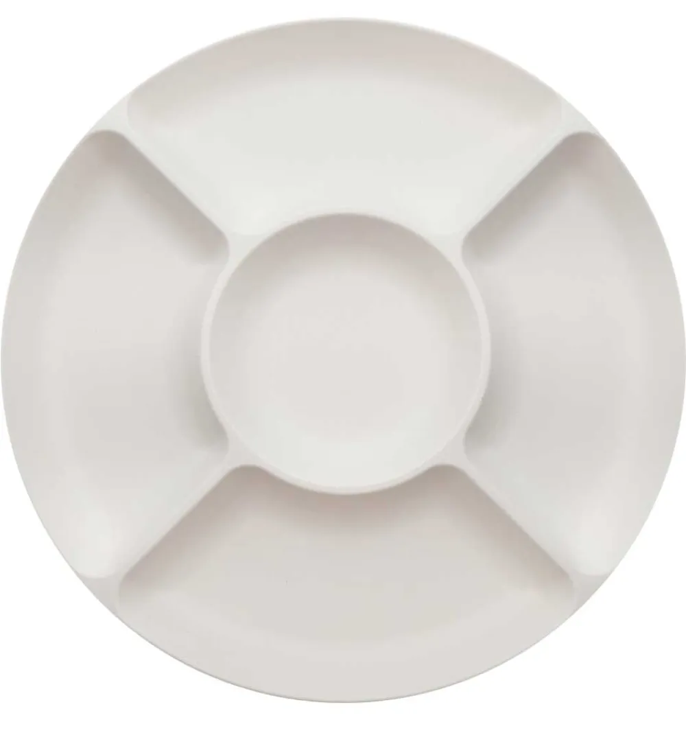 Tallerkener-SnikSnack Snackfad - 5 Rum - 25 cm - Hvid