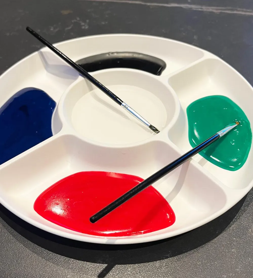 Tallerkener-SnikSnack Snackfad - 5 Rum - 25 cm - Hvid