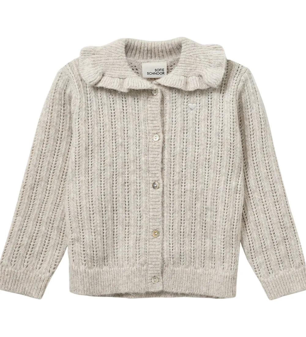 Striktrøjer-Sofie Schnoor Cardigan - Strik - Hennysk - Ecru Melange