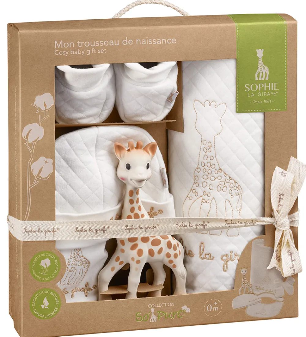 Sophie la Girafe Bideringe|Savlesmække*Gaveæske - My Birth Outfit - So Pure
