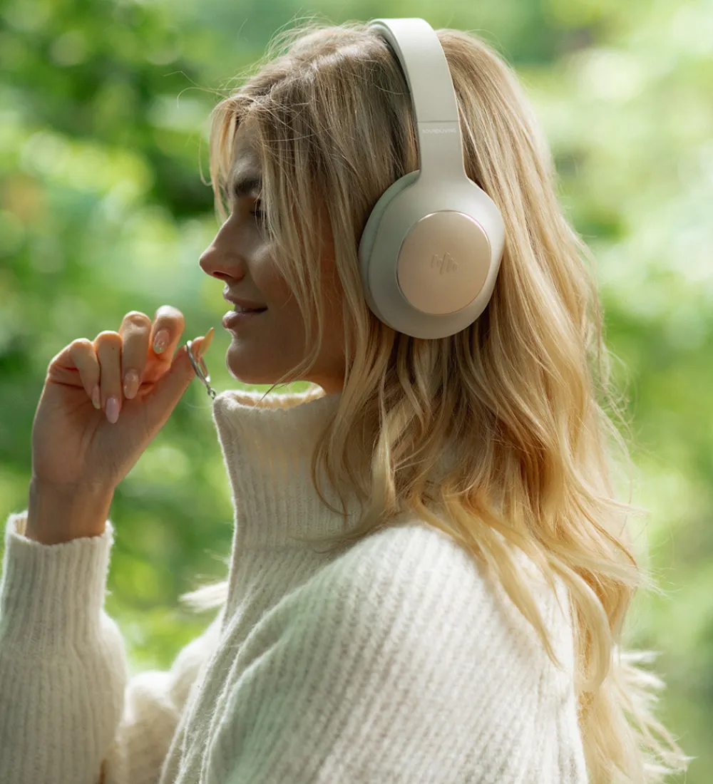 Høretelefoner-Soundliving Høretelefoner - Wave - Over-Ear - ANC - Beige