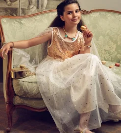 Udklædningstøj-Souza Udklædning - Prinsesse - Dorianne - Hvid/Guld