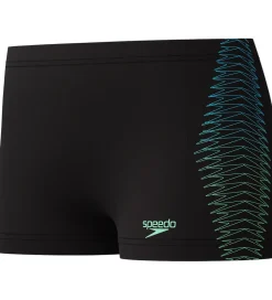 Speedo Svømmetøj|Svømning*Badebukser - Plastisol Placement - Sort m. Grøn
