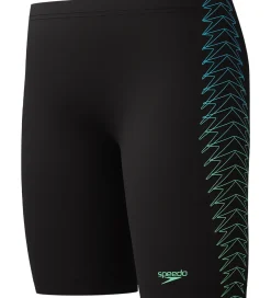 Speedo Svømmetøj|Svømning*Badebukser - Plastisol Placement - Sort m. Grøn
