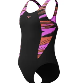 Svømmetøj-Speedo Badedragt - HyperBoom Splice Muscleback - Sort m. Lilla