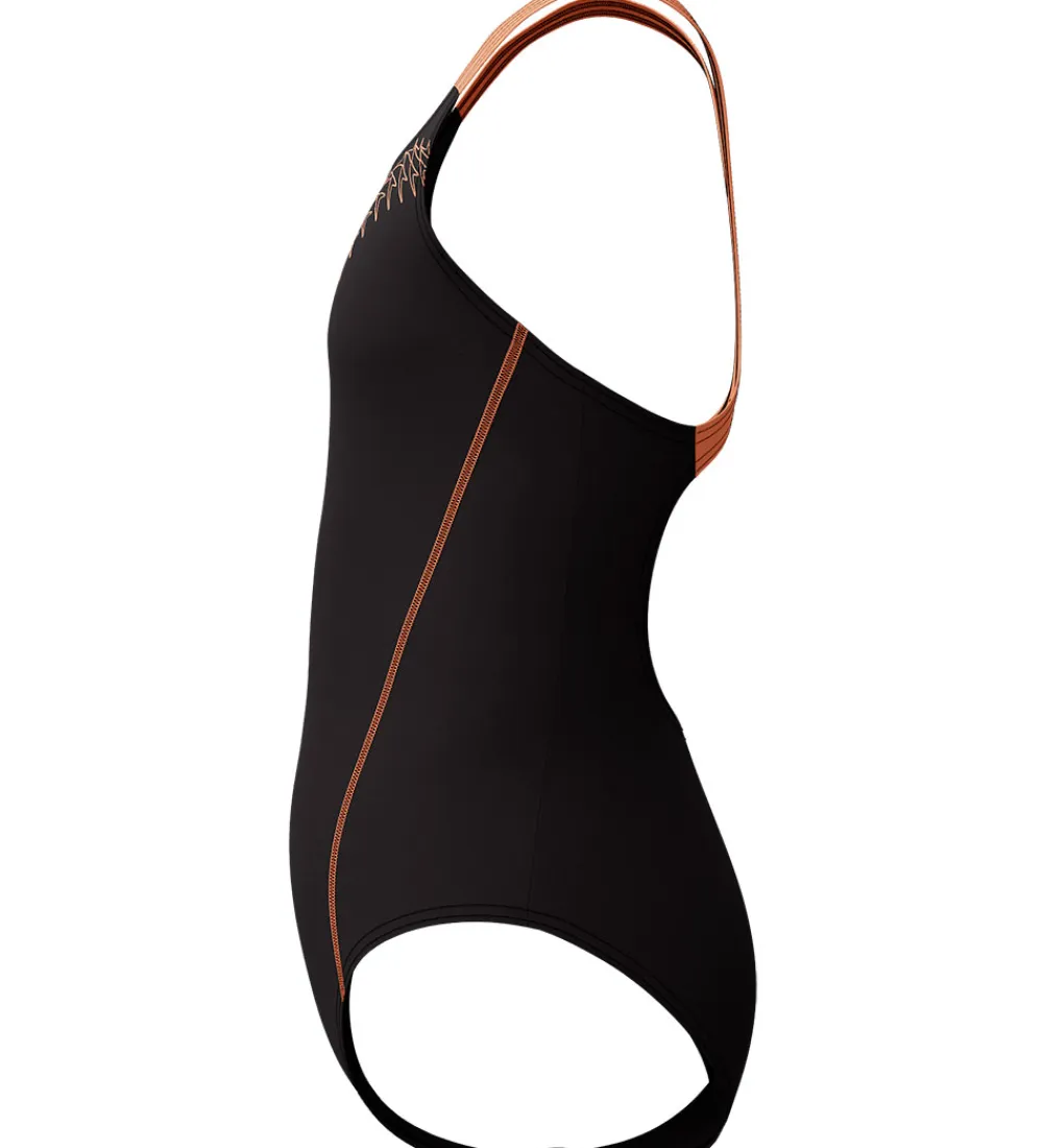 Speedo Svømmetøj|Svømning*Badedragt - Medalist - Sort/Fersken