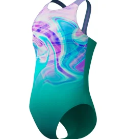 Speedo Svømmetøj|Svømning*Badedragt - Printed Pulseback - Grøn/Pink