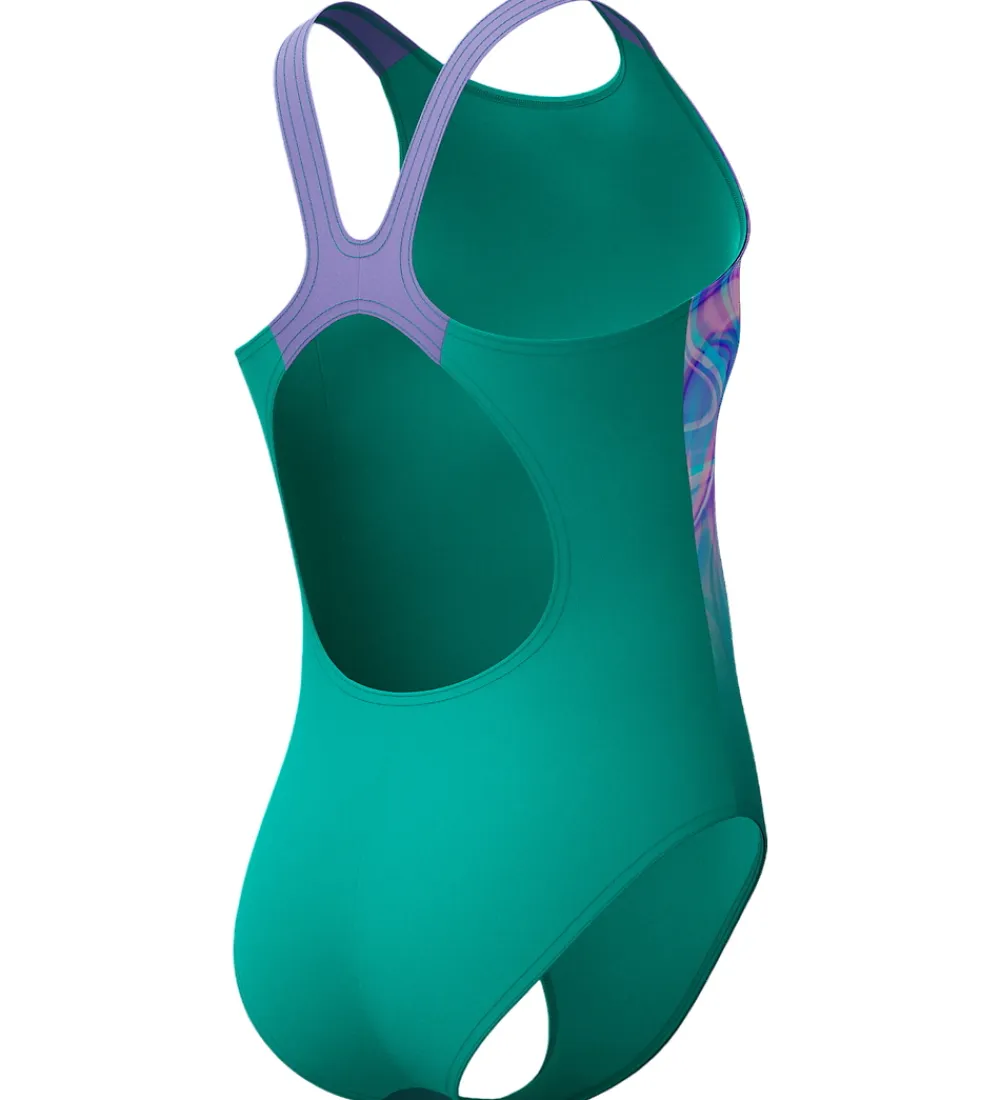 Speedo Svømmetøj|Svømning*Badedragt - Printed Pulseback - Grøn/Pink