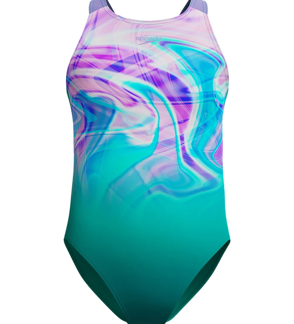 Speedo Svømmetøj|Svømning*Badedragt - Printed Pulseback - Grøn/Pink